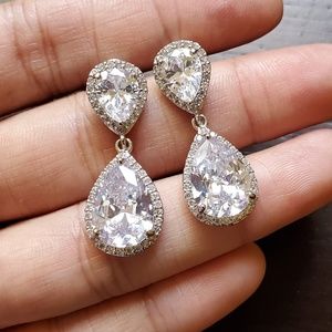 *NEW* Teardrop Earrings Silver and CZ